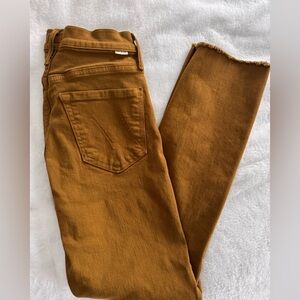 Mother Rust Brown Hustler Fray Jeans